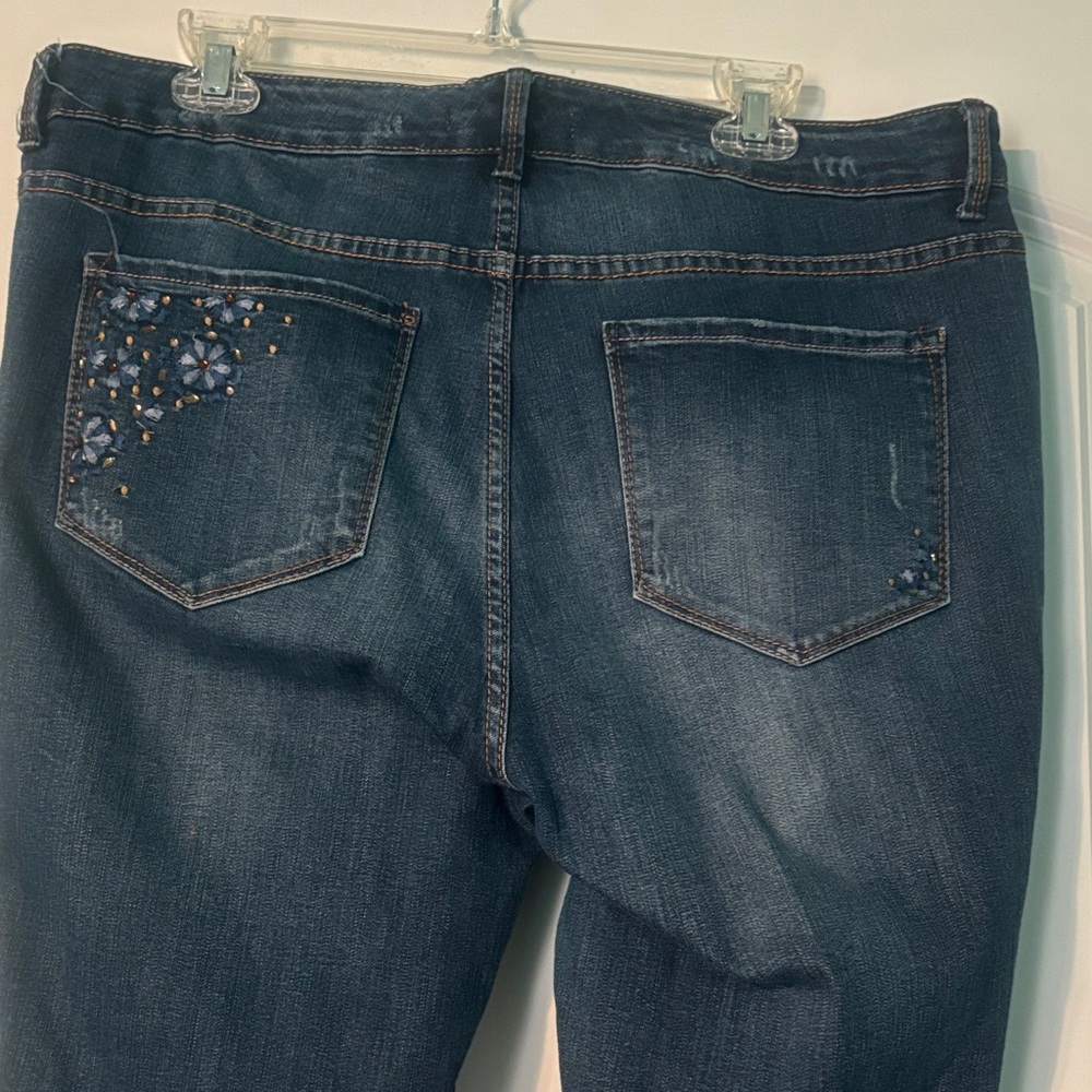 Code Bleu Dark Blue Detailed Skinny Jeans - Picture 9 of 9